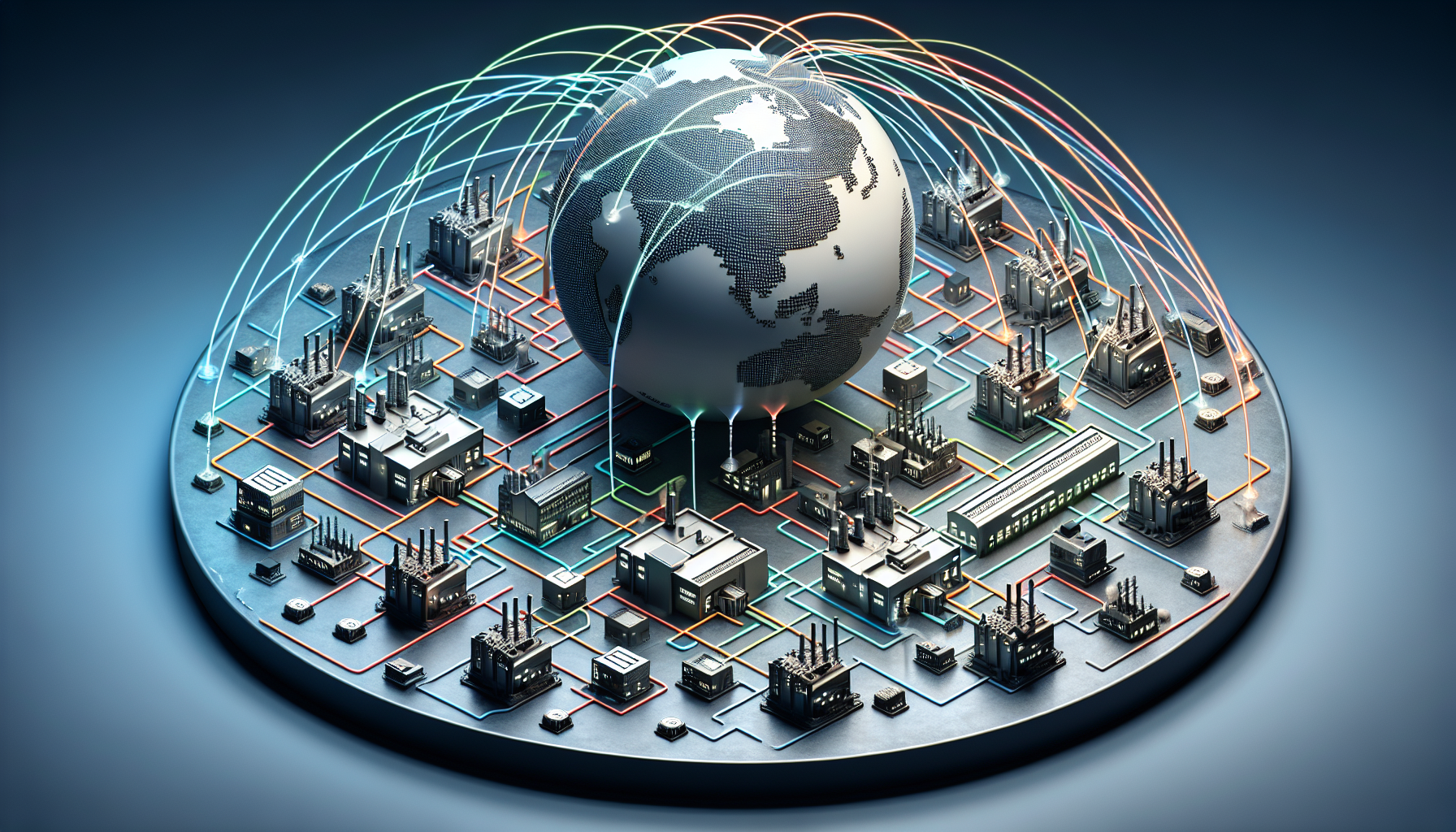 Global supply chain network with semiconductor chips