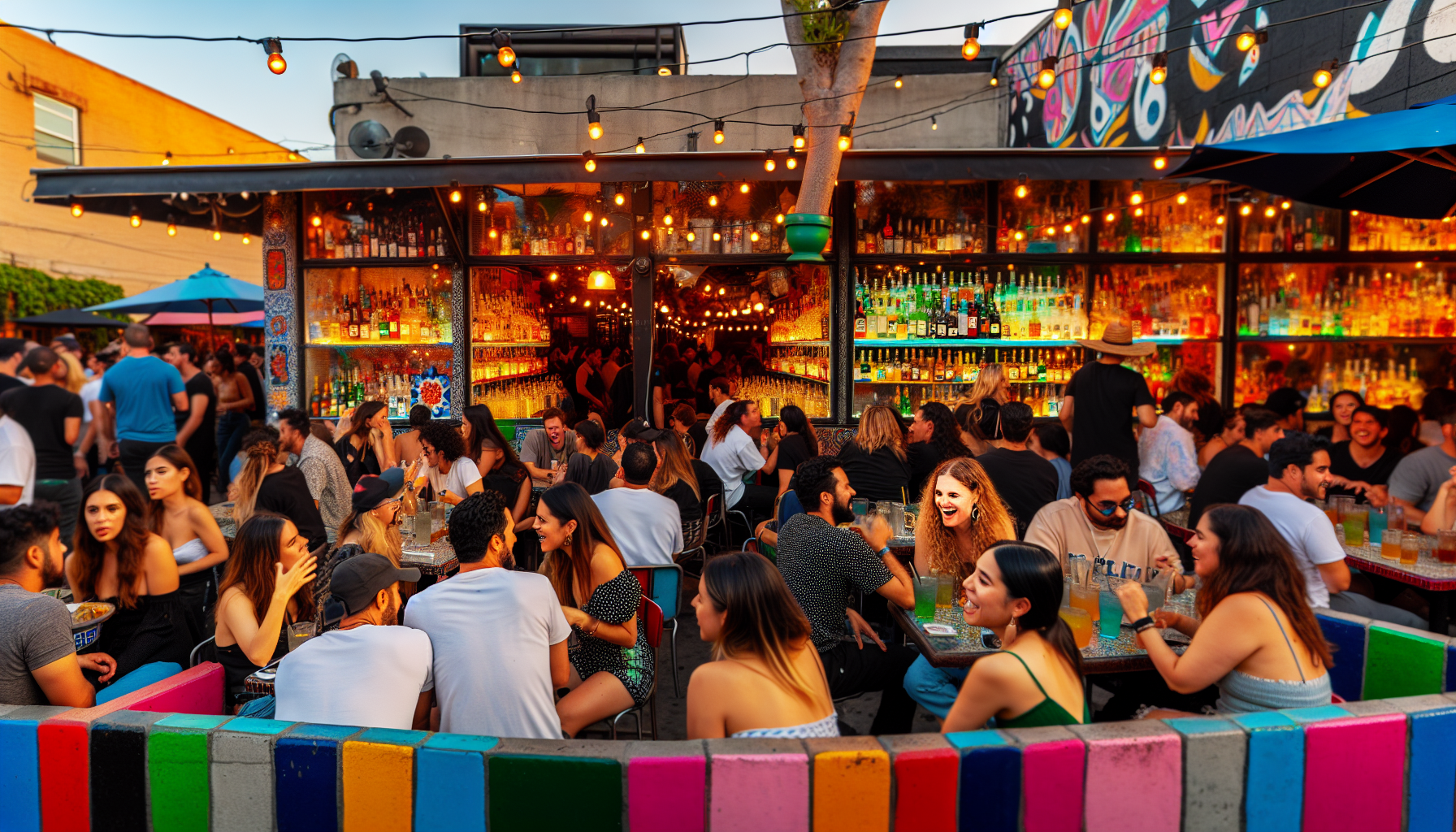 Lively outdoor seating and tequila selection at Drunken Taco on Las Olas Blvd