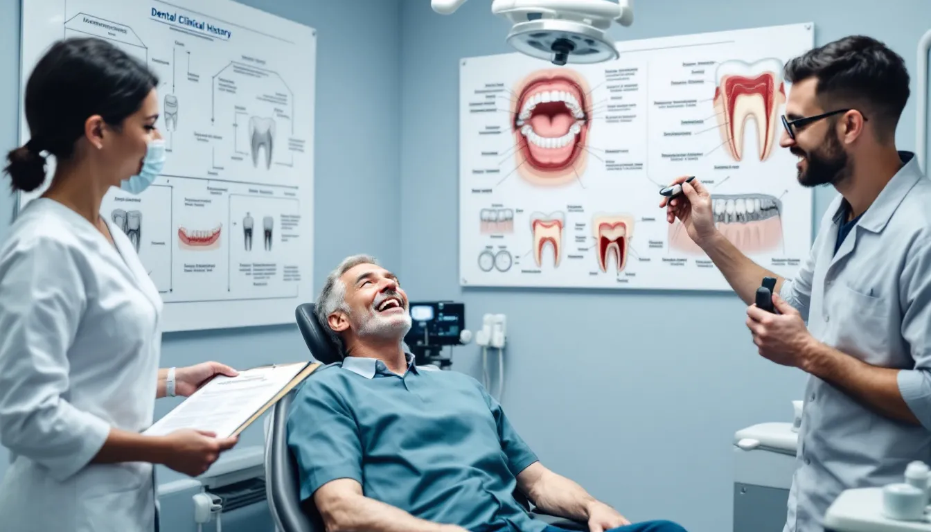 Planificación del tratamiento dental con un paciente en la clínica.