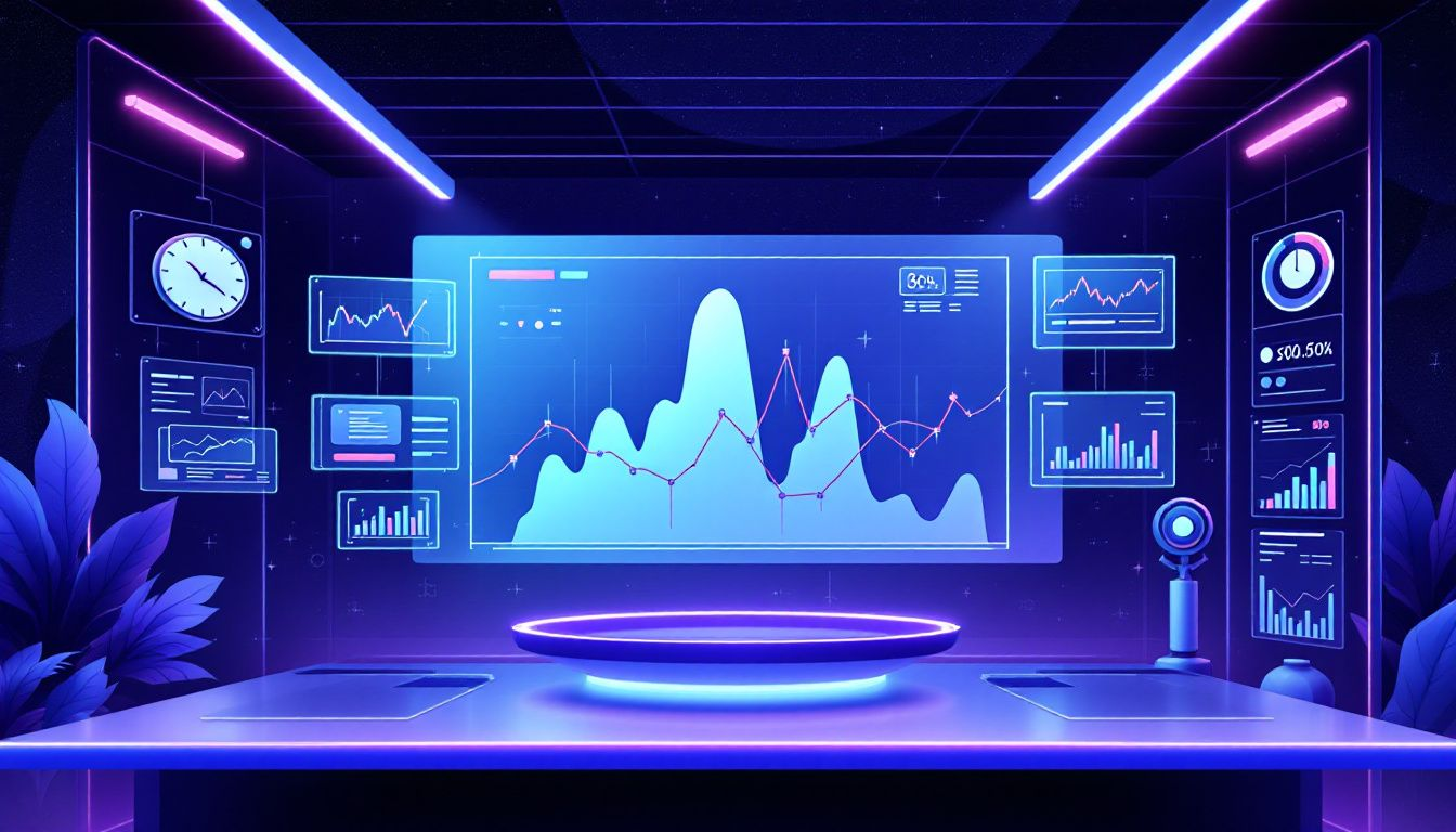 An illustration depicting the concept of backtesting in trading.