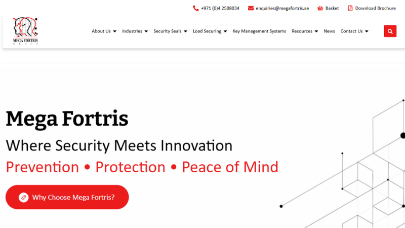 Mega Fortris website homepage