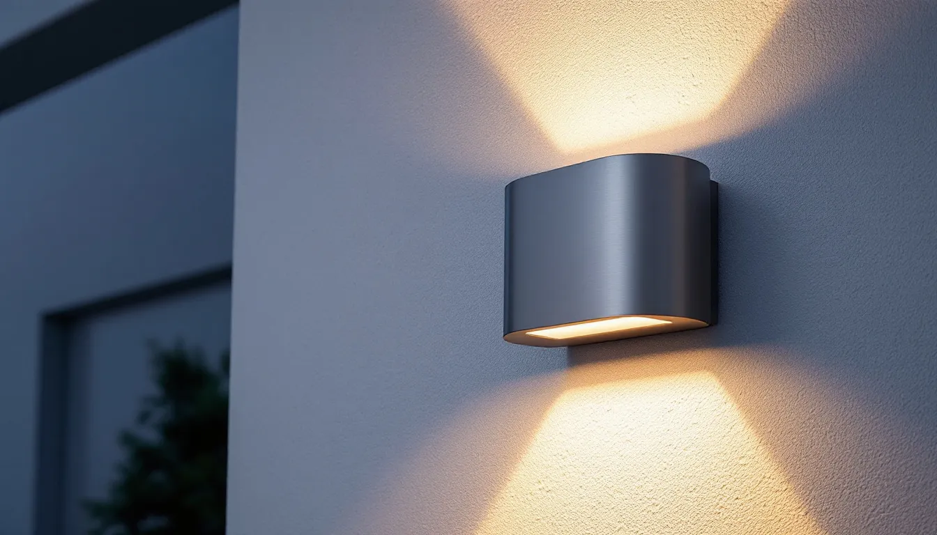 An appealing outdoor wall lantern LED illuminating a home's exterior.