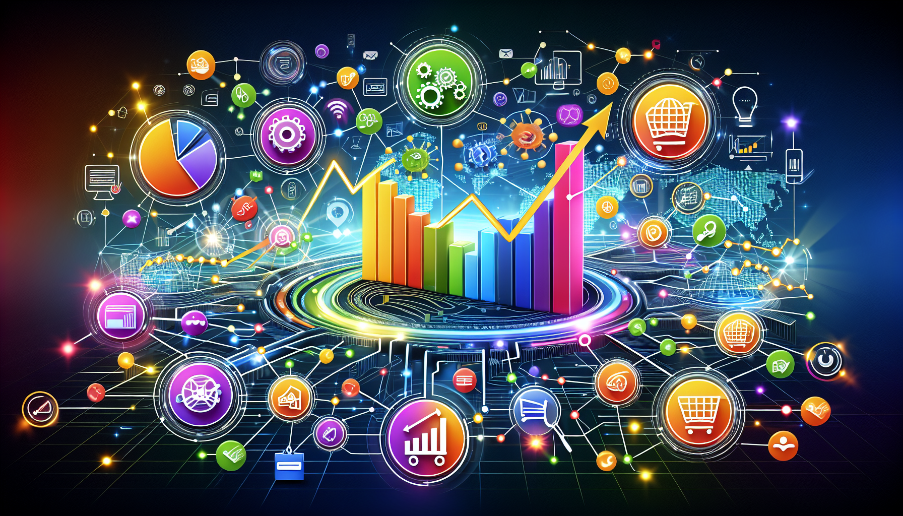 A visual representation of technical SEO for ecommerce sites, illustrating site performance and optimization.