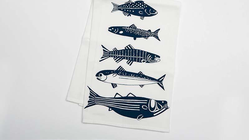 Fish Designs Screen Printed on Kitchen Towel