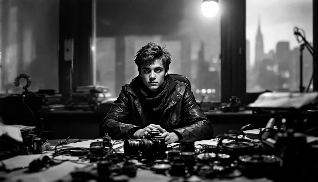 An early photograph of a young filmmaker, representing Christopher Nolan's early life and influences.