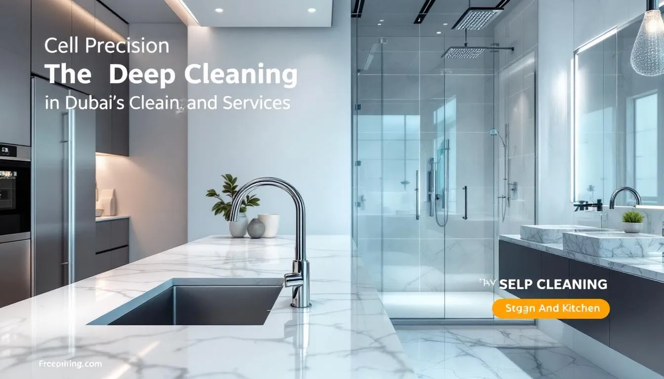 A sparkling kitchen and bathroom illustrating specialized deep cleaning services.