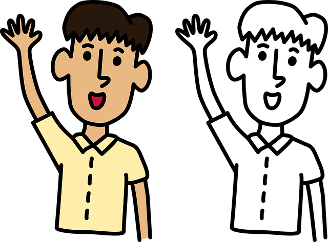 greet, raise your hands, hello, smile, friendly, boy, hello, hello, hello, hello, hello