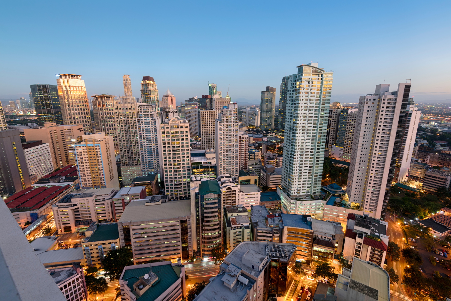 Tall buildings in Manila.