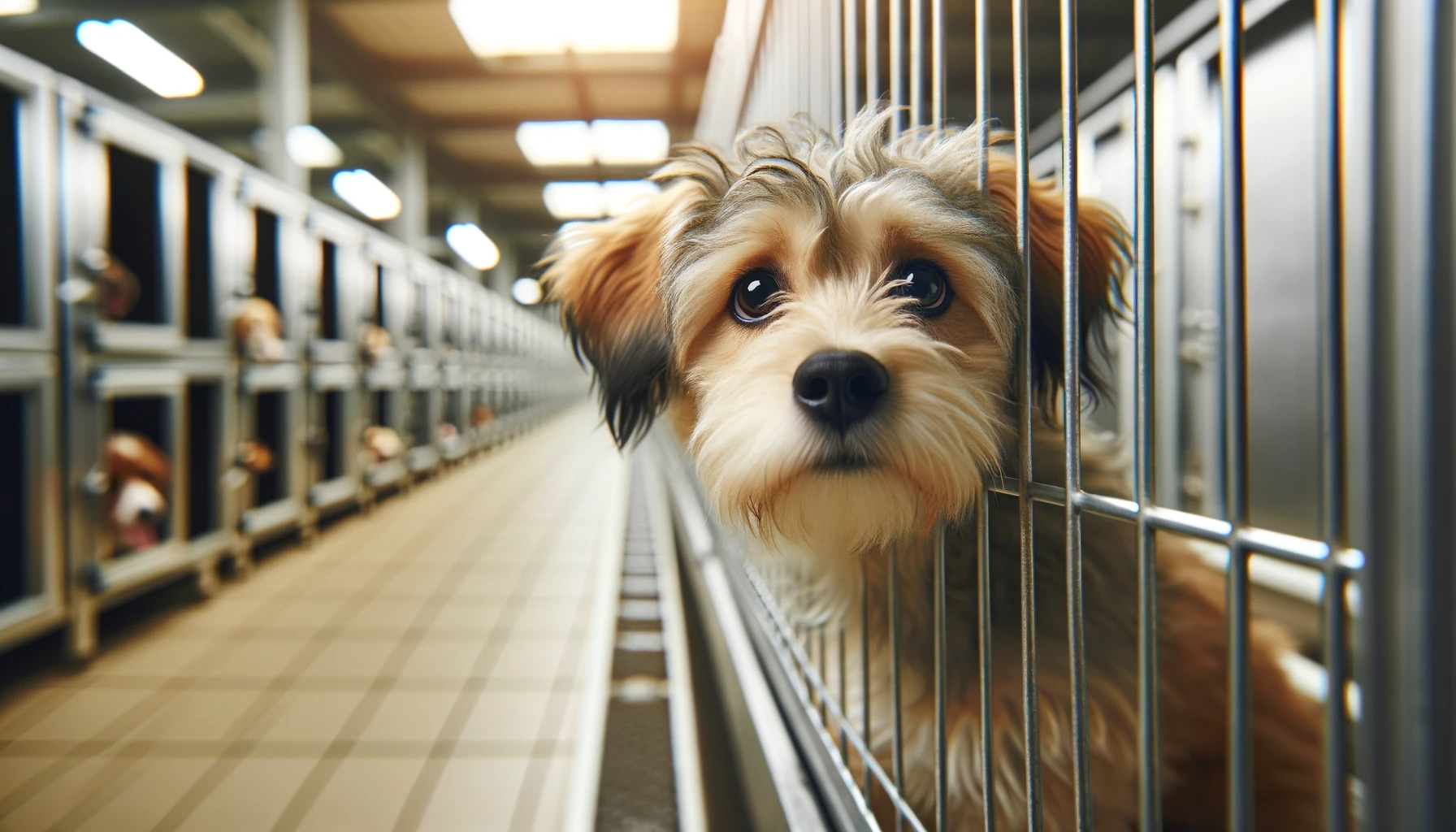 dog stressed in boarding facility