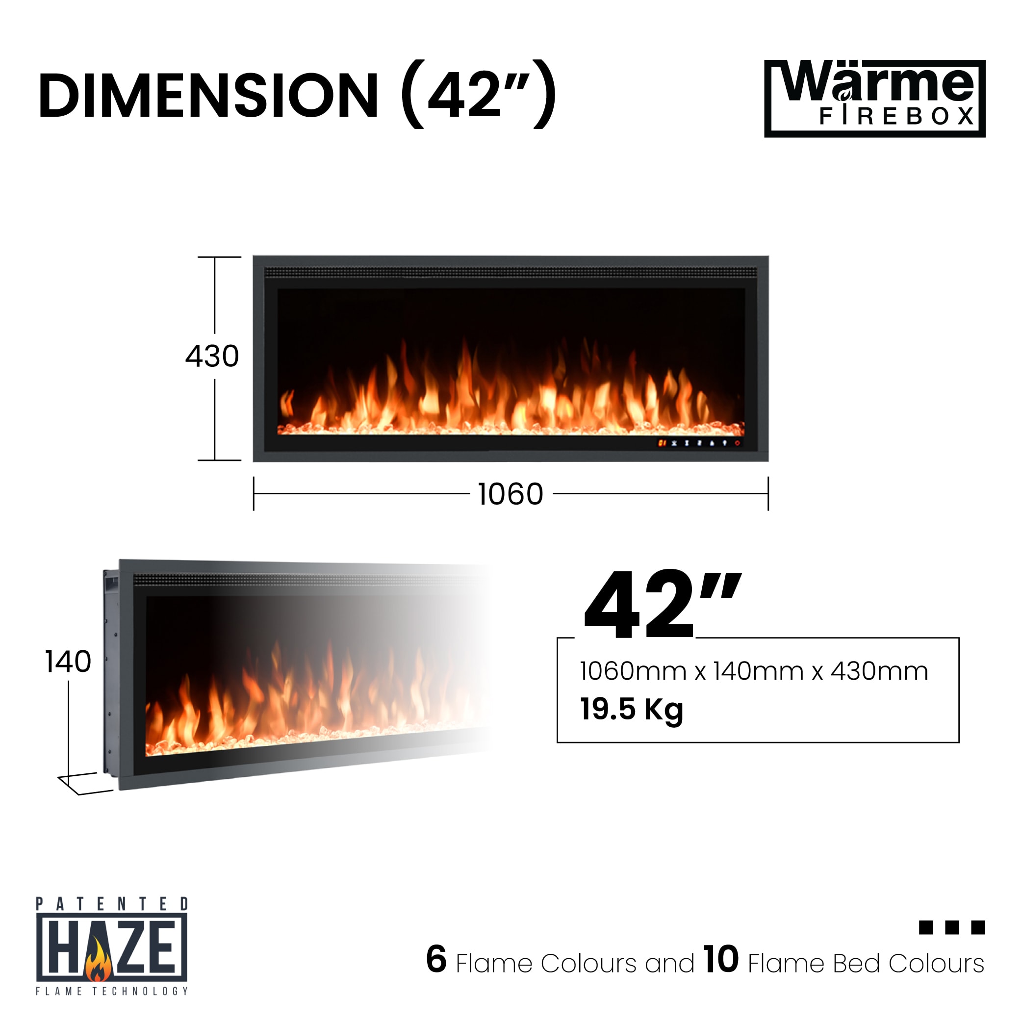 Different types of electric fireplace inserts displayed in a showroom.