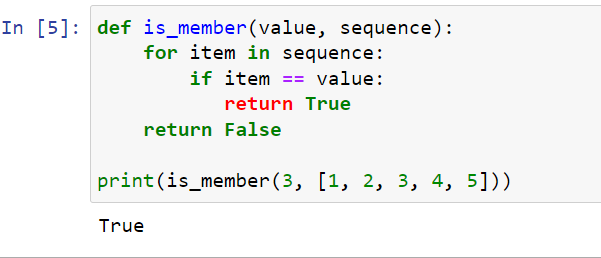 Python In and Not In Membership Operators: Long Function