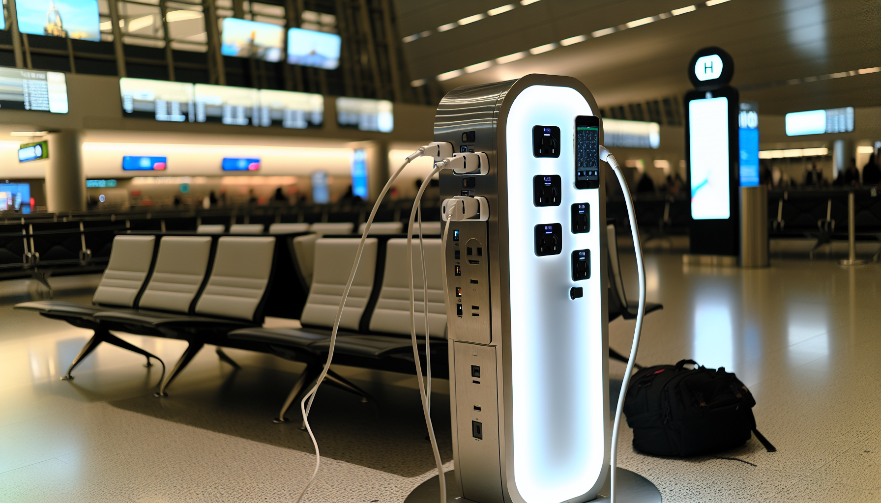 Charging station at LaGuardia Terminal B