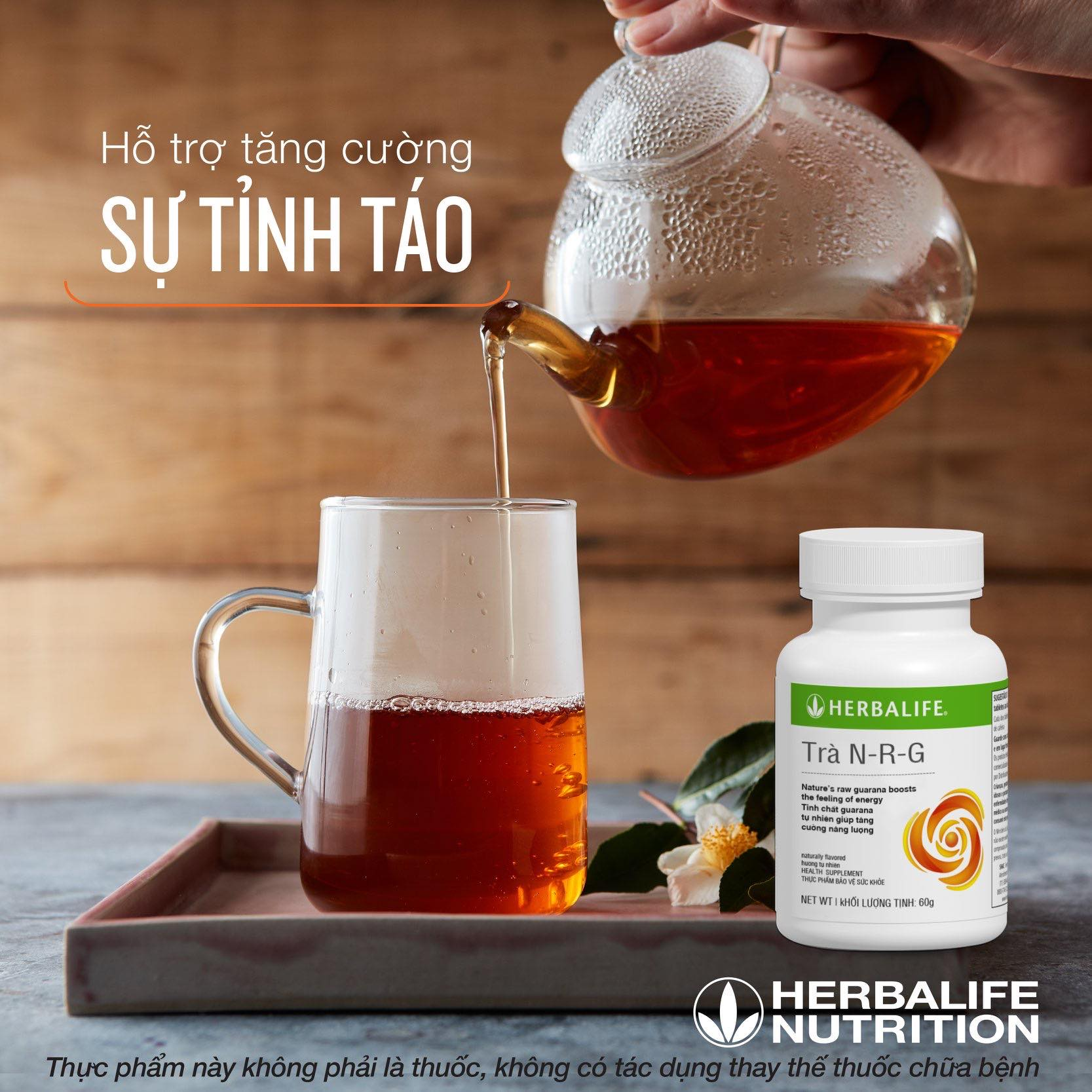 Sử dụng trà N-R-G Herbalife giúp hỗ trợ tăng cường sự tỉnh táo hiệu quả