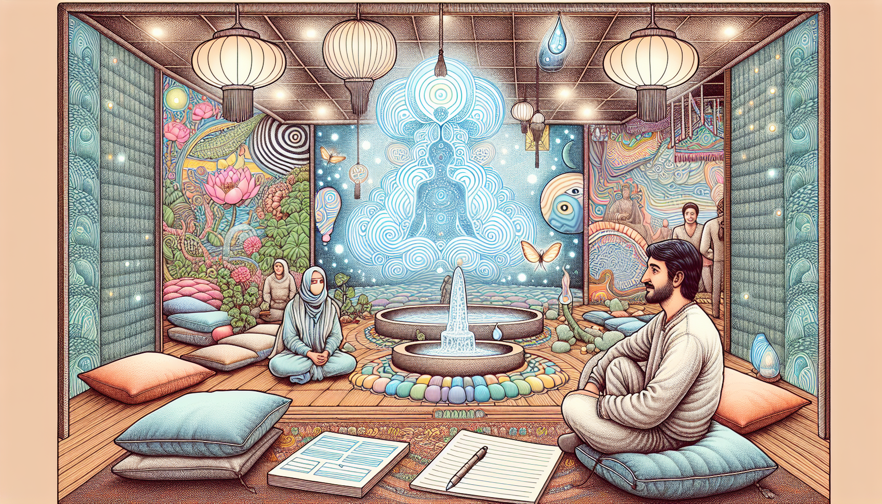 Illustration of managing the psychedelic experience