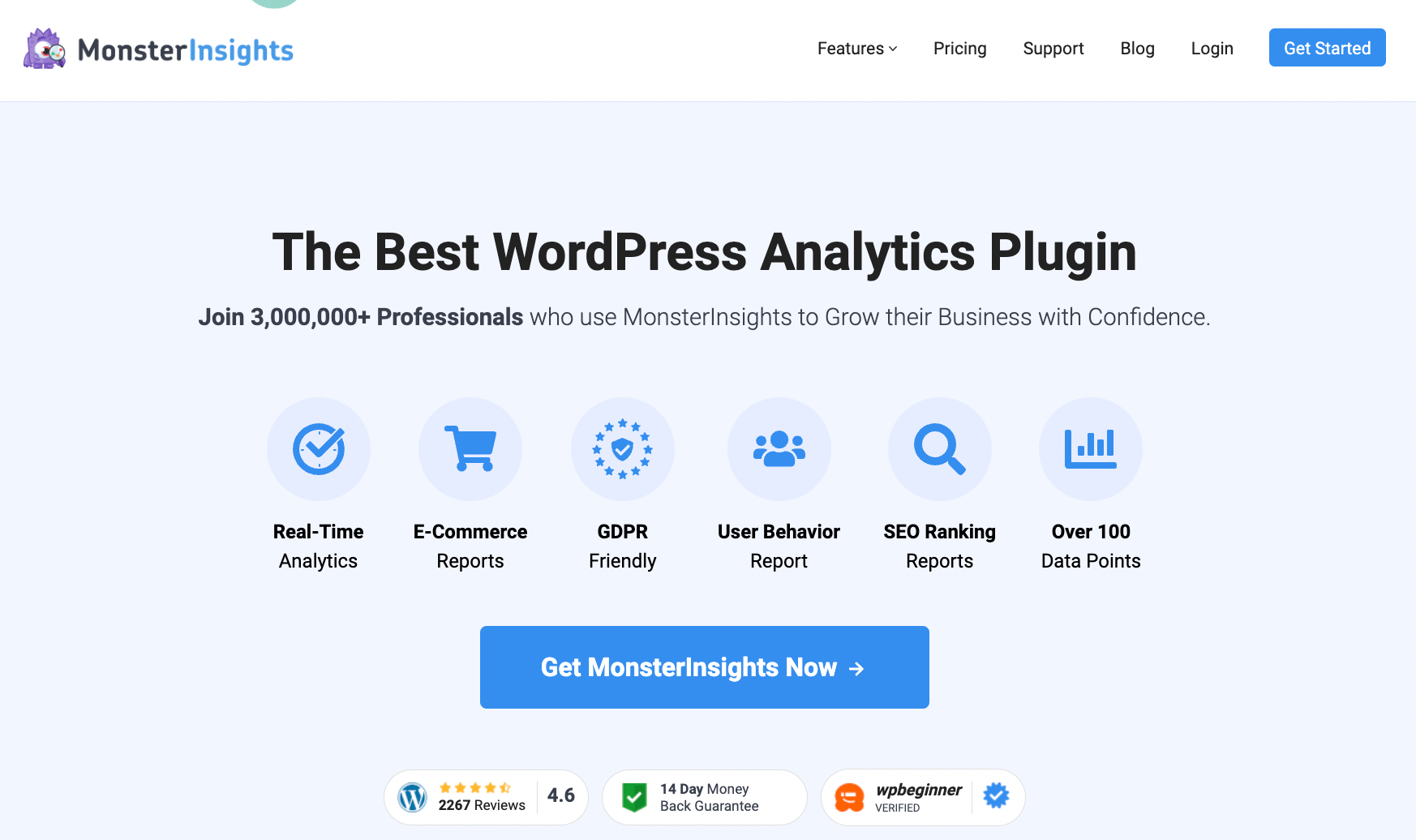 MonsterInsights: an amazing analytics plugin for your WordPress website.