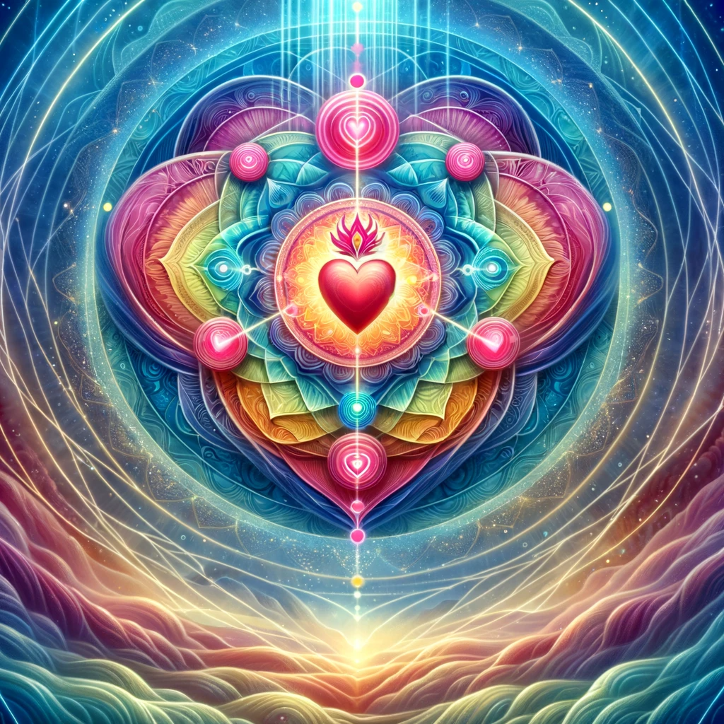 "Embrace the essence of love and connection with this mesmerizing illustration of the Heart Chakra (Anahata Chakra). The image, resplendent with a central heart enveloped by layers of unfolding petals, evokes the boundless love and compassion that resonates from our very core, inviting an aura of harmony and emotional balance into your space."