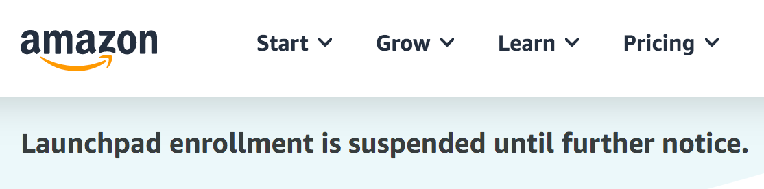 Amazon Launchpad supended