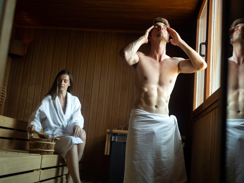 Image showing a positive health change after using a personalized sauna.