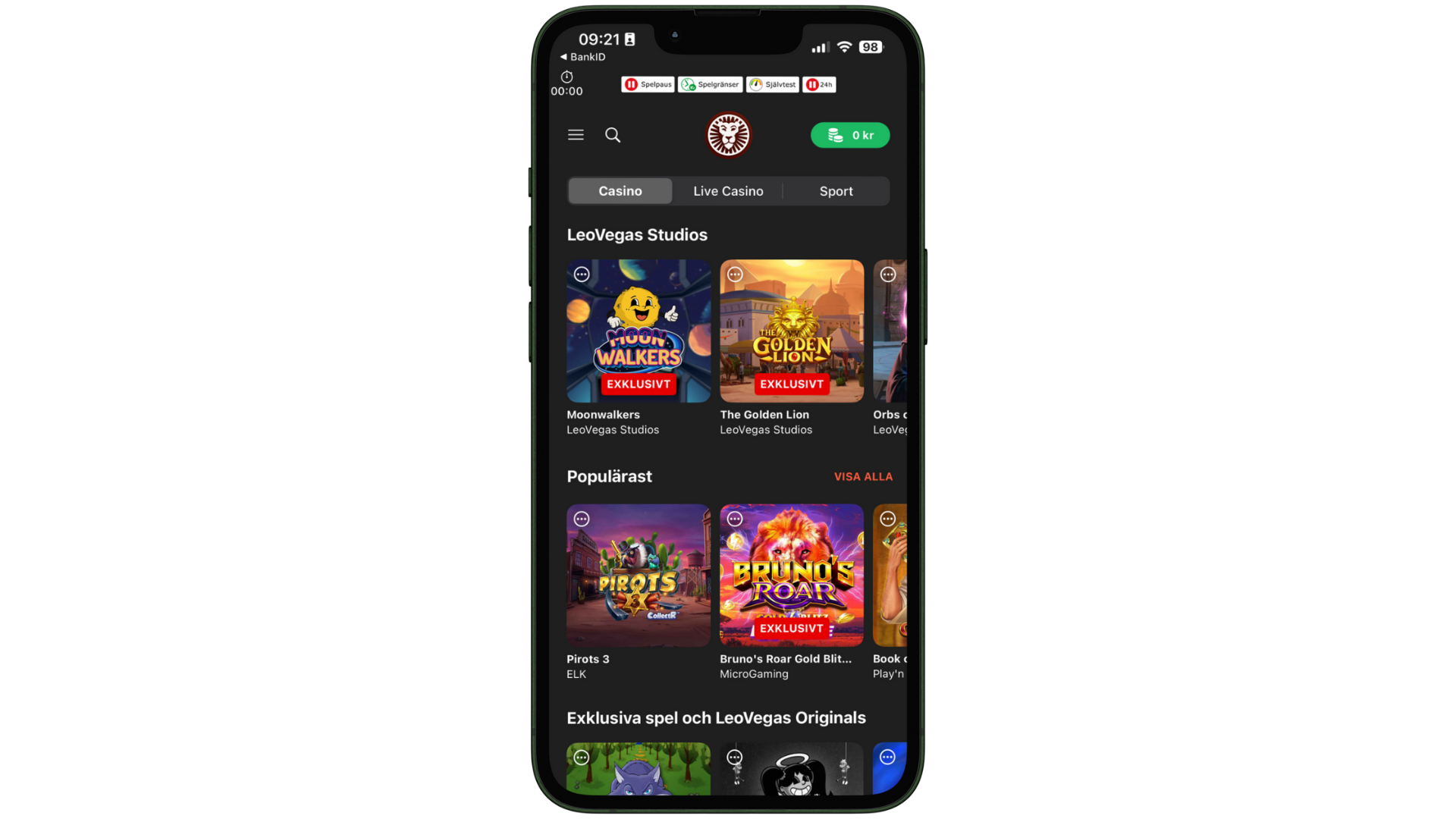 Leovegas mobilcasino
