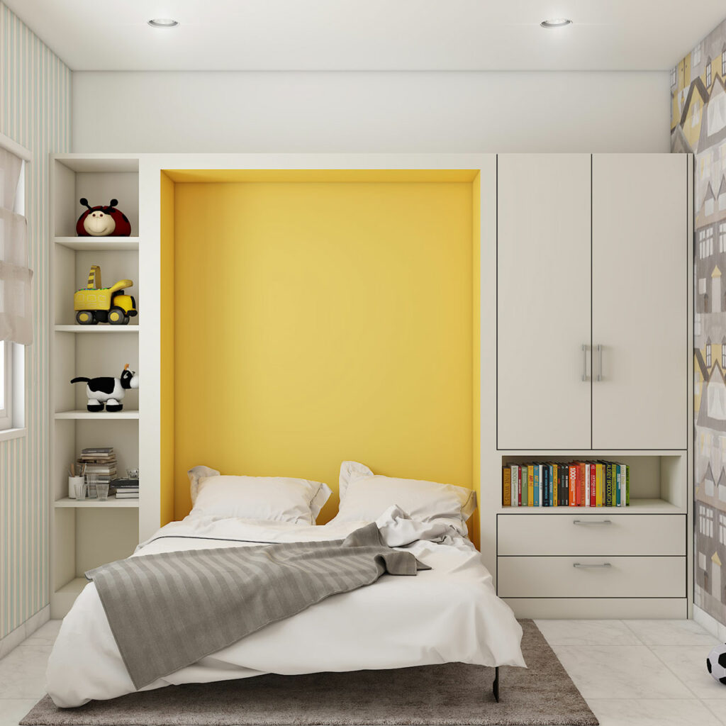Wall-mounted-bed-with-storage