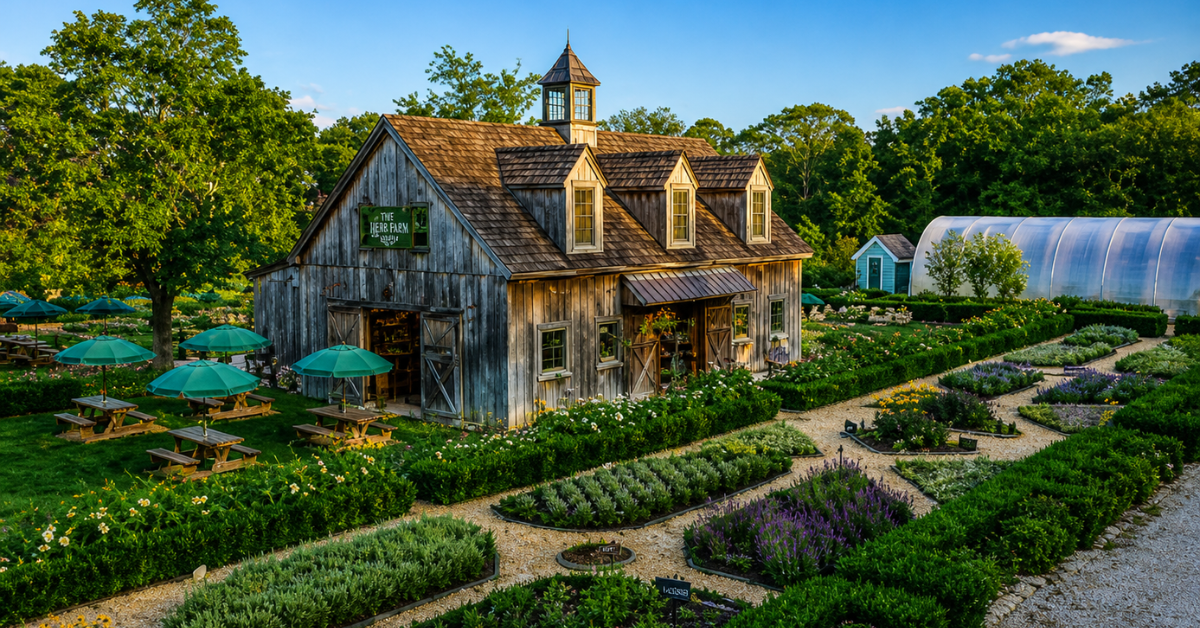 Beach Plum Farm in Cape May with rustic barn and herb gardens, a beloved attraction near West Cape May vacation rentals on the Jersey Shore