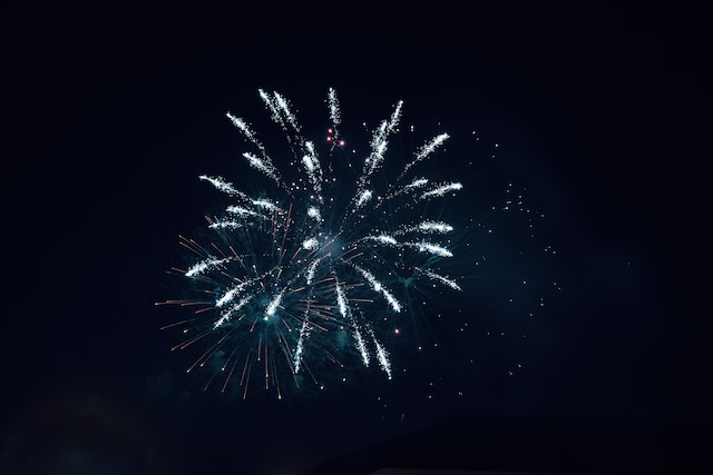 Large Fireworks Display In Night Sky