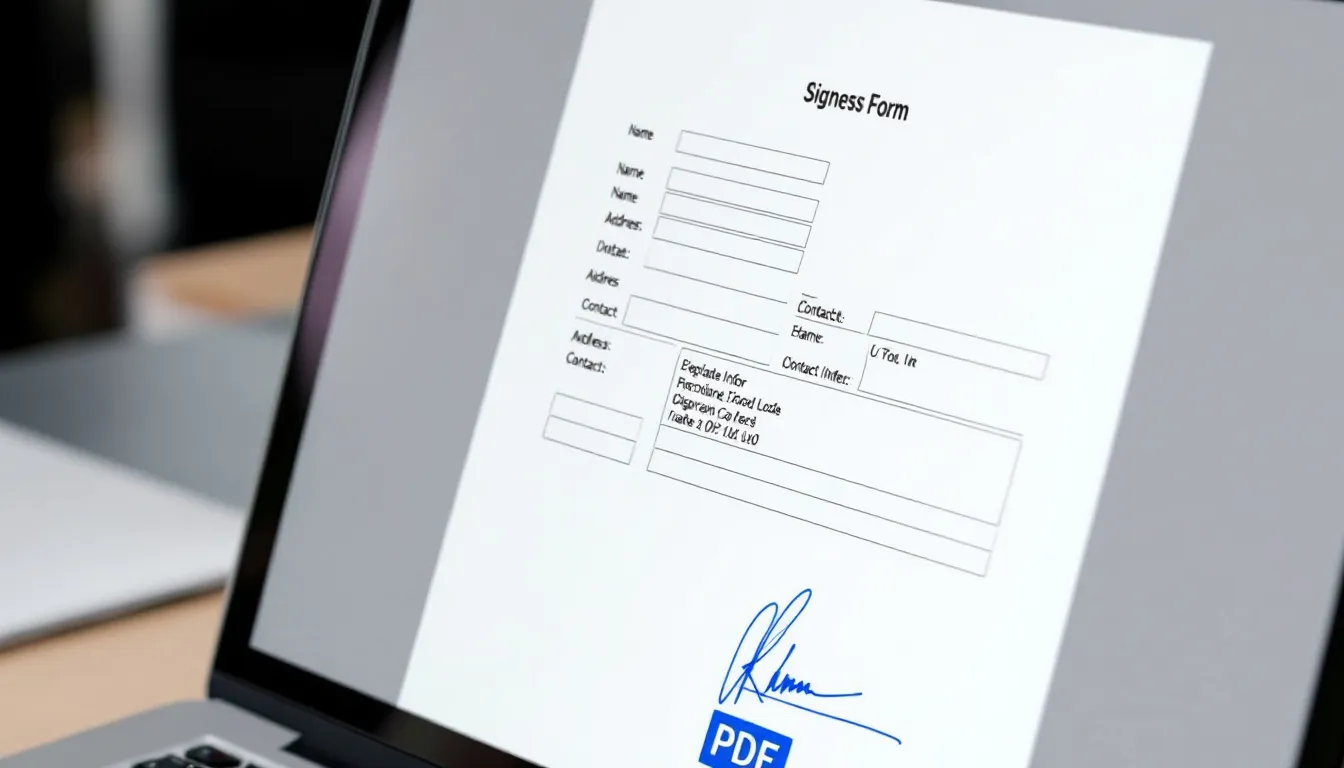 Na obrazie widoczny jest dokument PDF z wyraźnym kwalifikowanym podpisem elektronicznym, co potwierdza jego autentyczność i umożliwia podpisanie dokumentu elektronicznego. Dokument jest przygotowany do dalszej weryfikacji i przetwarzania w systemach elektronicznych.