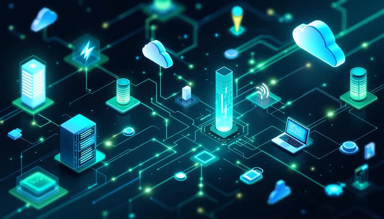 An illustration depicting energy consumption metrics in data centers, highlighting energy usage and efficiency.
