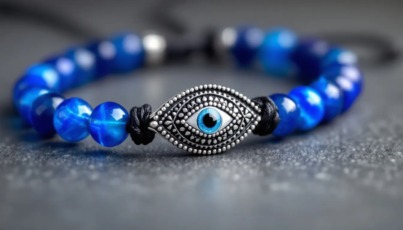 The image features a stunning adjustable gold plated bracelet adorned with an evil eye charm, designed to be a perfect choice for layering with other bracelets or wearing alone. Its sleek design makes it an ideal piece of jewellery for women, adding a touch of style to any outfit.