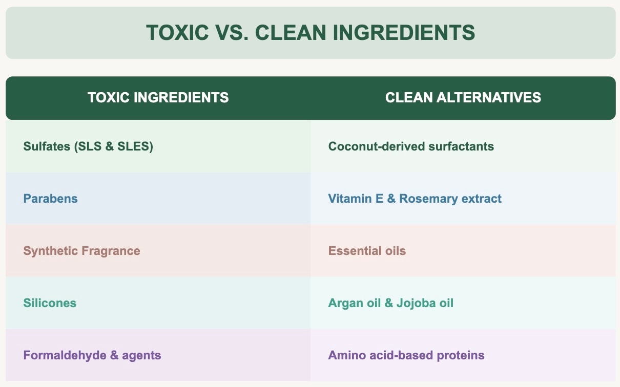 toxic vs clean ingredients