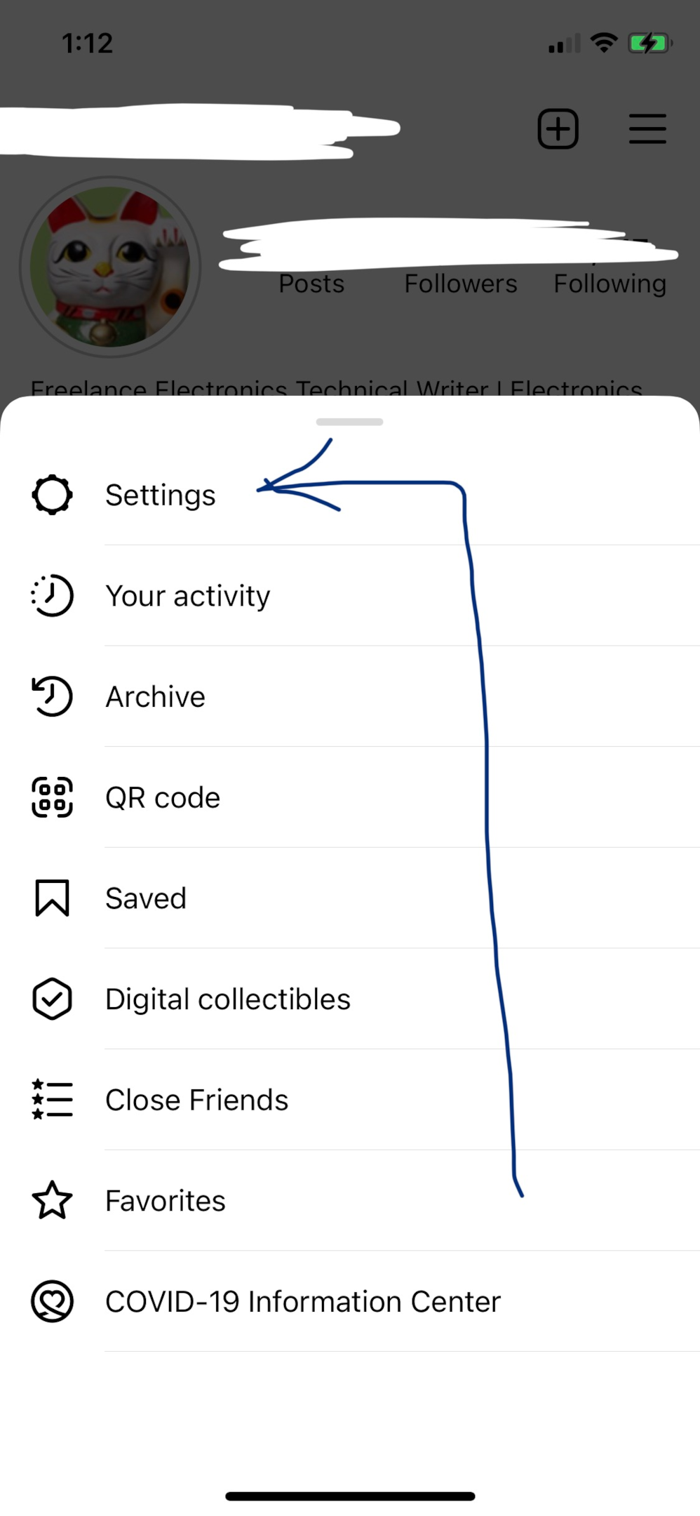 Screenshot of settings