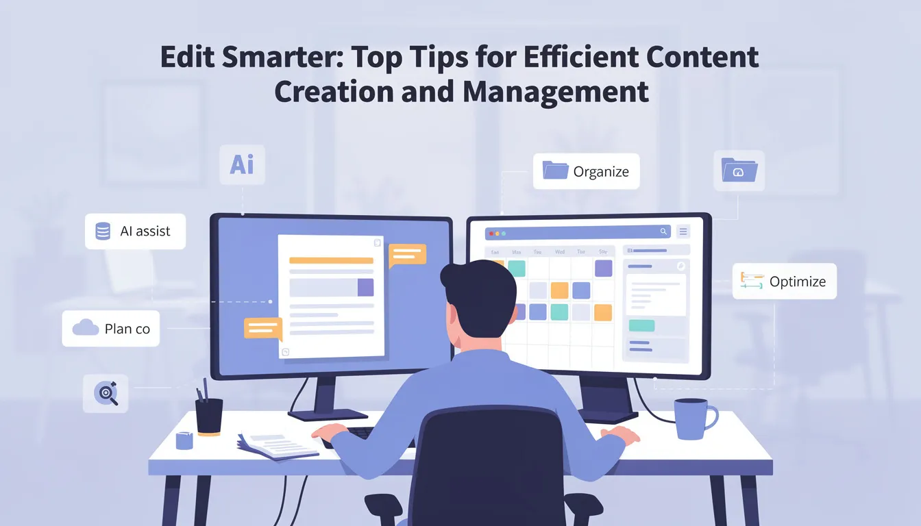 The image showcases a vibrant workspace filled with various software tools and resources essential for content creation and management. It emphasizes strategic thinking and community building among successful creators, highlighting the importance of producing high-value content for organic growth and engagement in the creator economy.