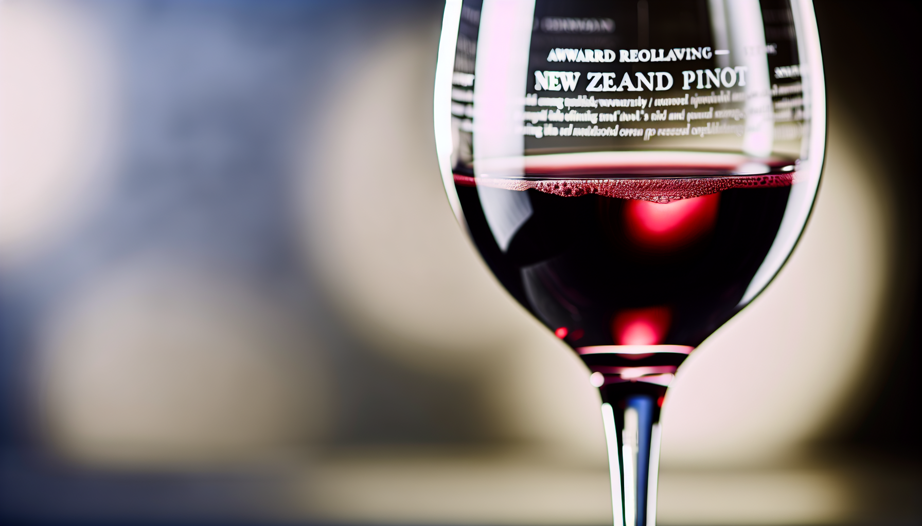 Close-up of a glass of award-winning NZ Pinot Noir