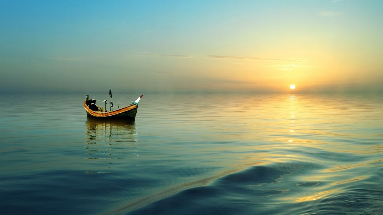 Boat, sunset, Bangladesh 