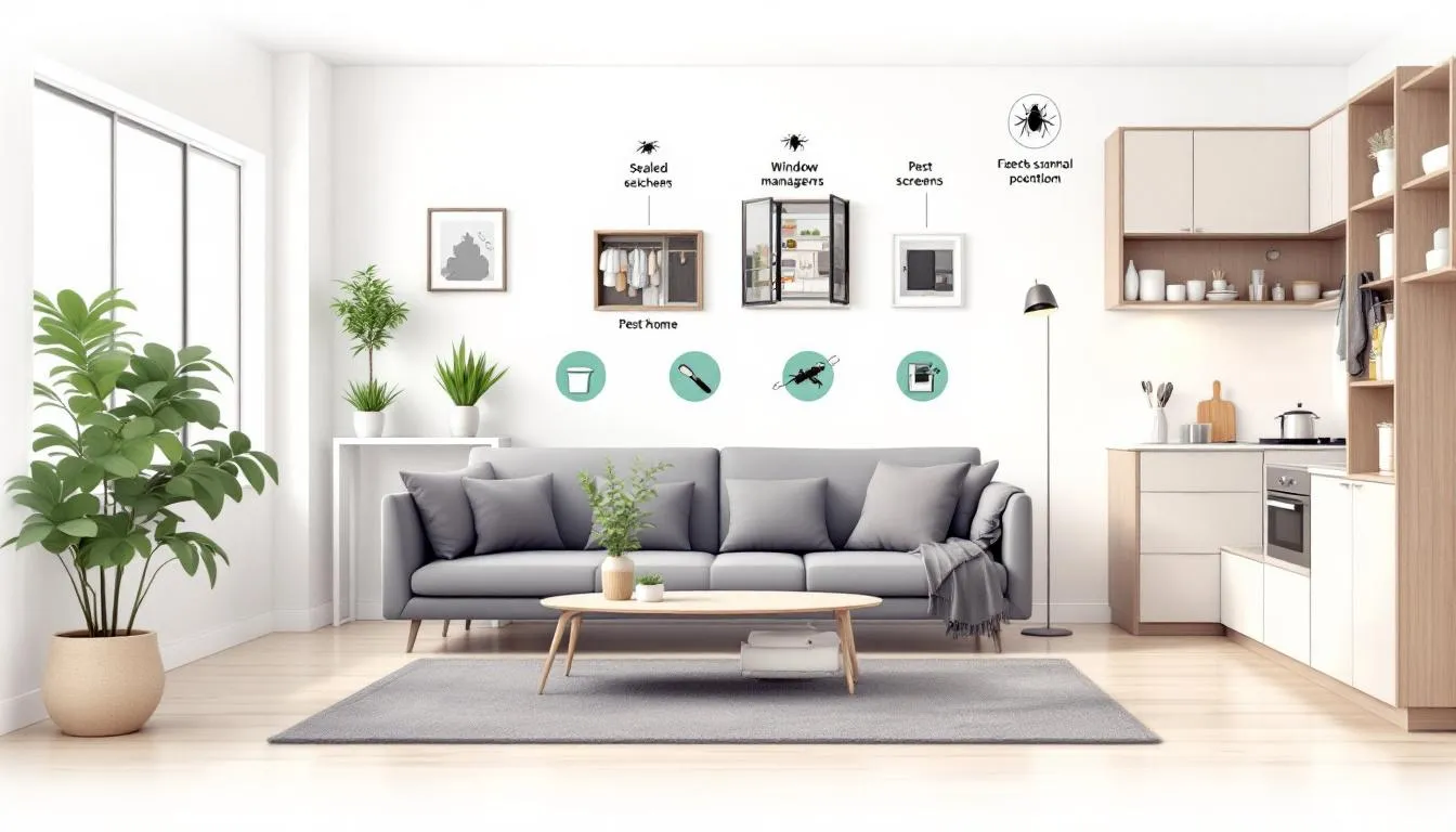 A clean apartment environment promoting effective pest management.