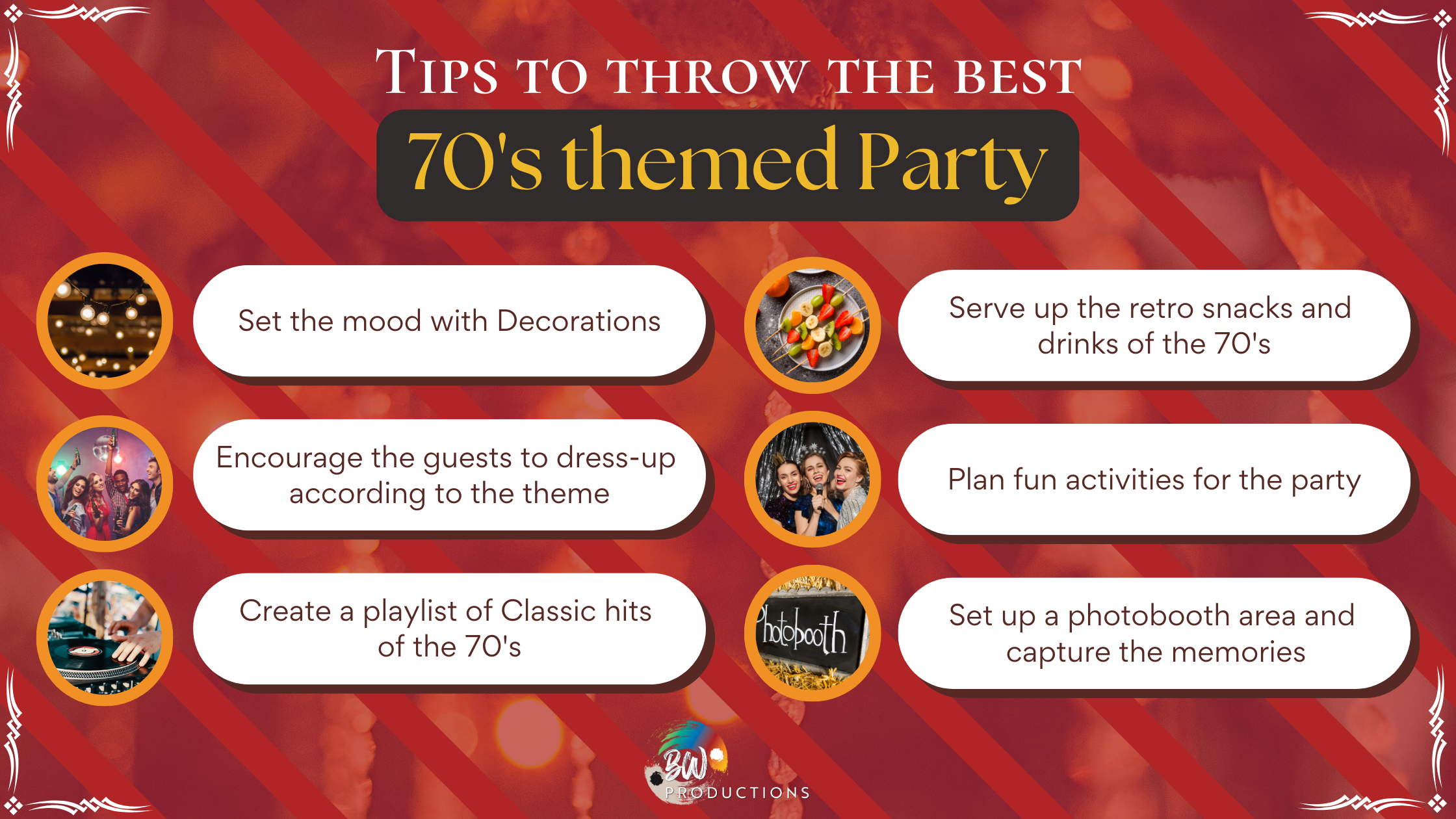 tips for the best 70s theme party