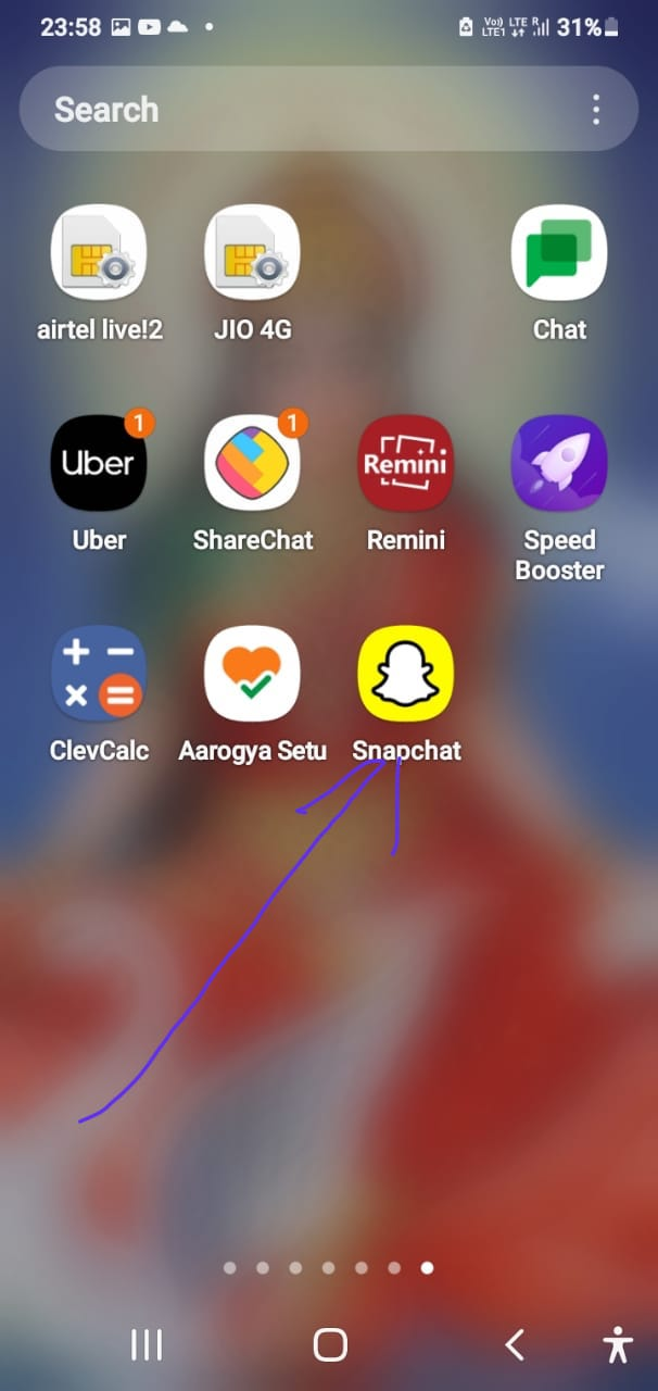 Screenshot of Snapchat