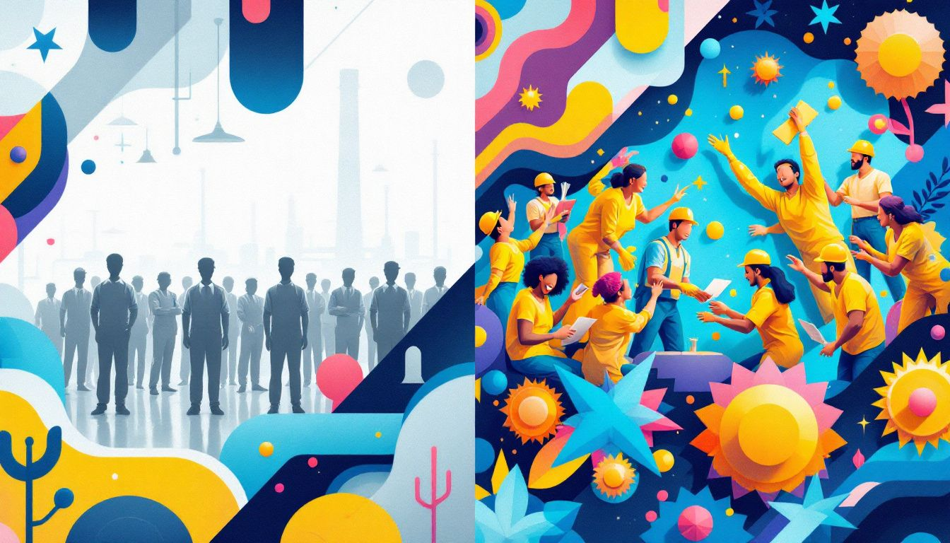 A conceptual image showing the consequences of misclassifying workers.