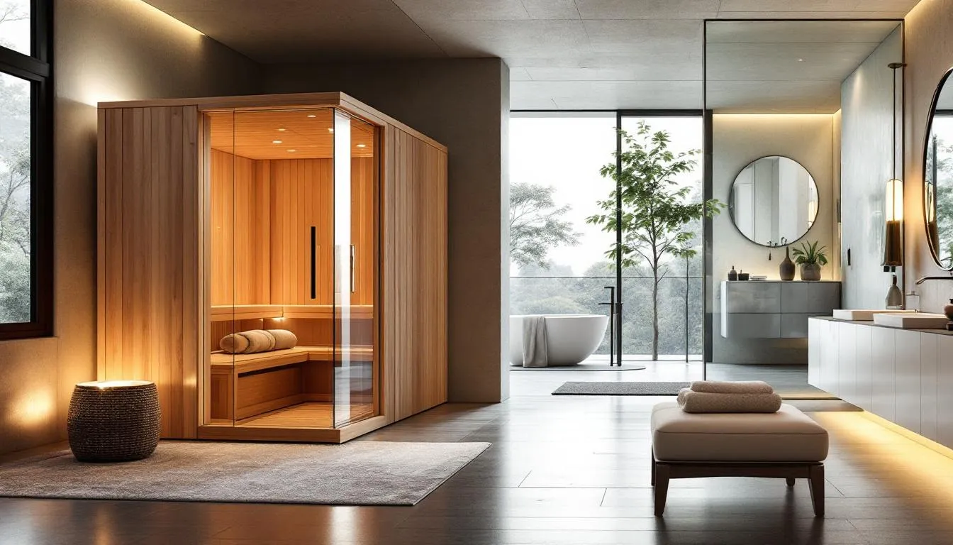 An infographic illustrating the benefits of investing in a luxury home sauna.