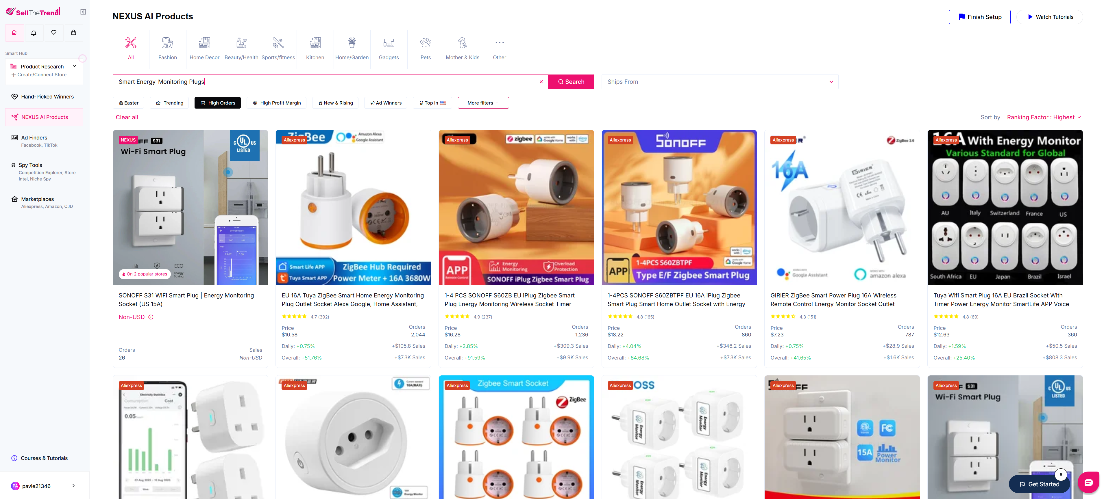 using sell the trend to find smart energy-monitoring plugs