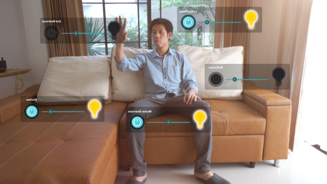 A visualisation of smart home lighting system