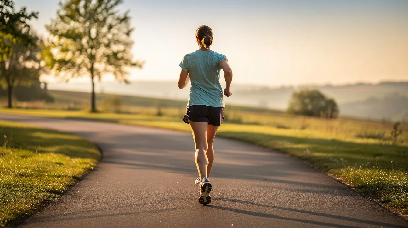 A person is walking along a scenic outdoor path, symbolizing healthy movement and preparation for a weight loss journey. This image reflects the positive and empowering experience of those considering body contouring procedures, such as a tummy tuck for plus size patients, to address excess abdominal skin after significant weight loss.