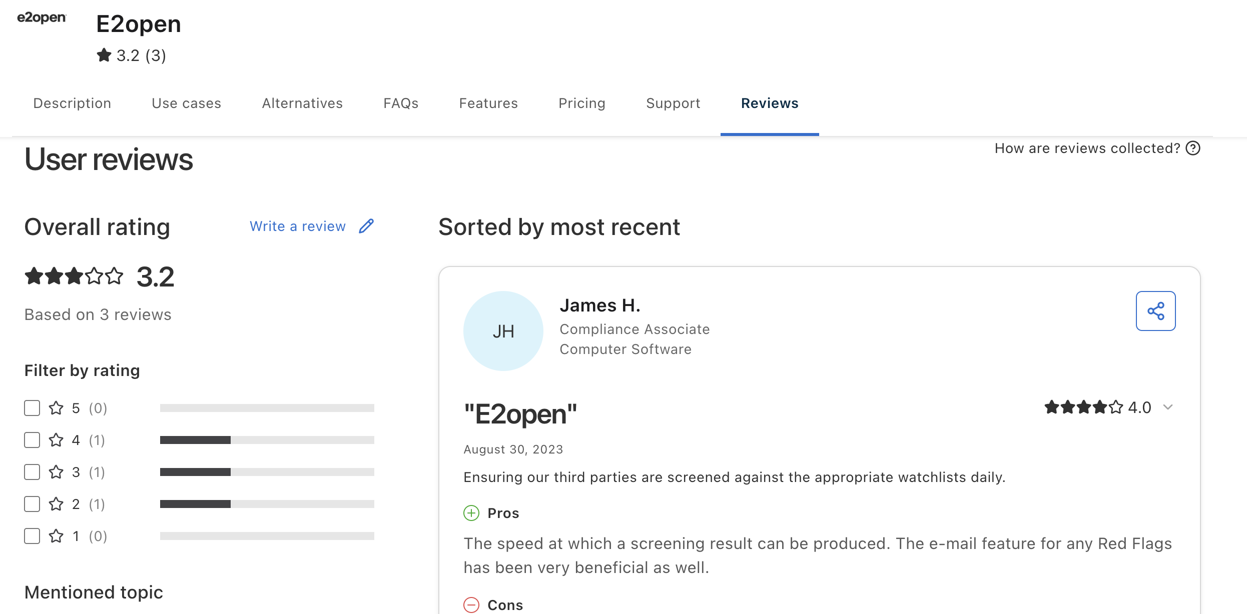 e2open reviews on Capterra