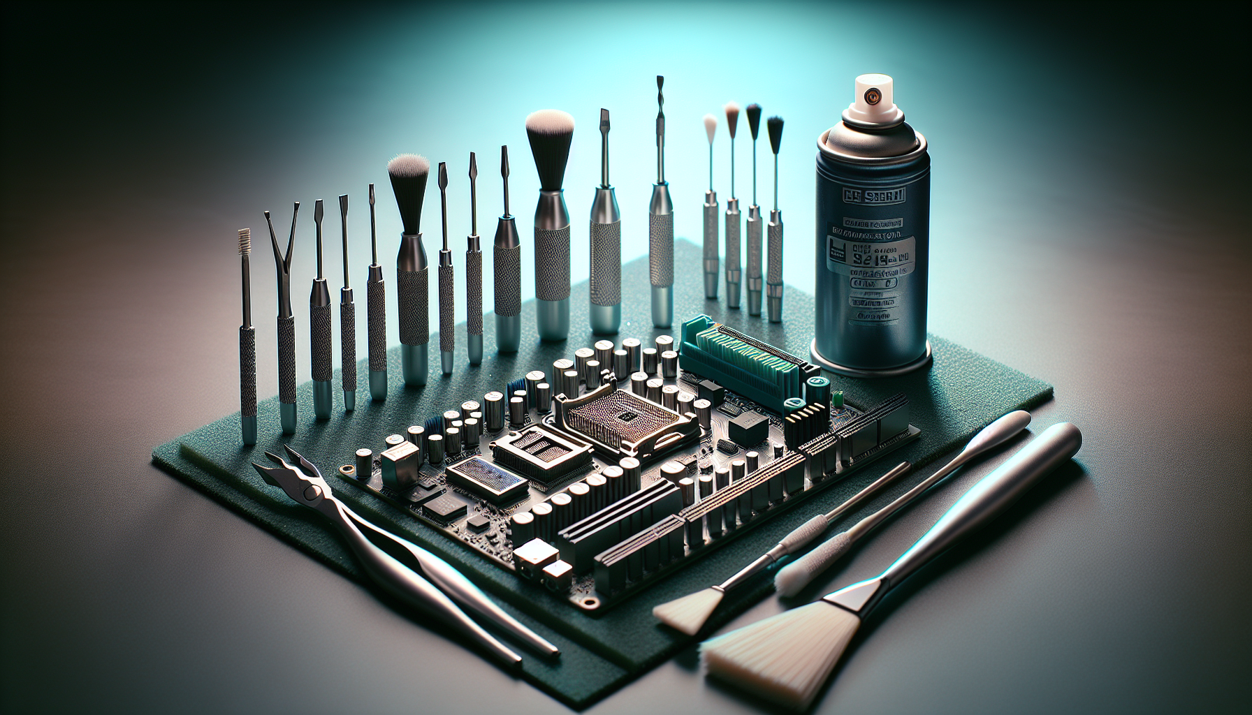 Illustration of small tools for motherboard maintenance