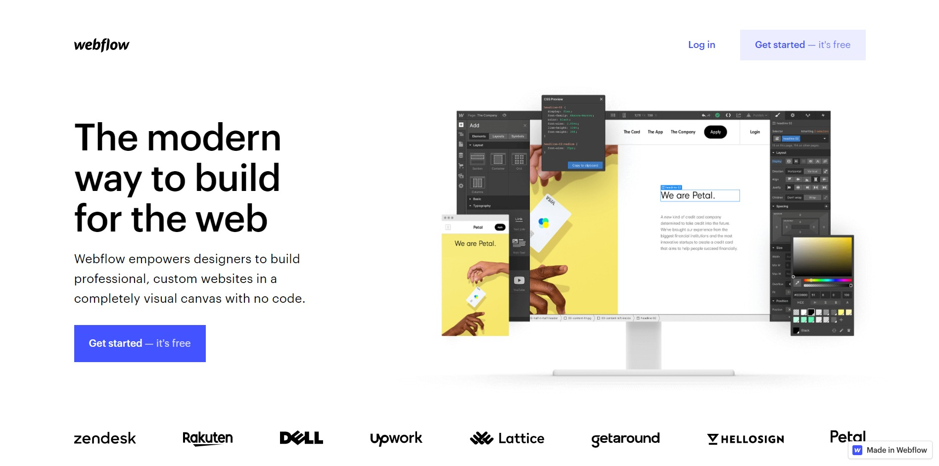 Webflow home page