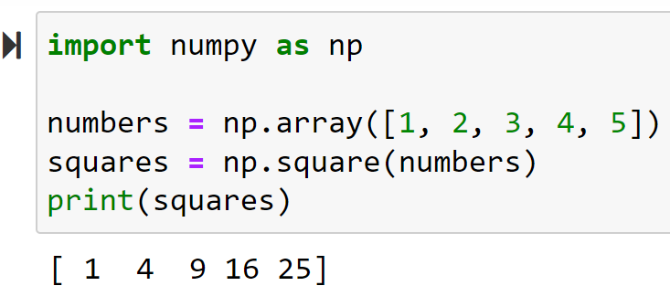 Squaring with Numpy Arrays