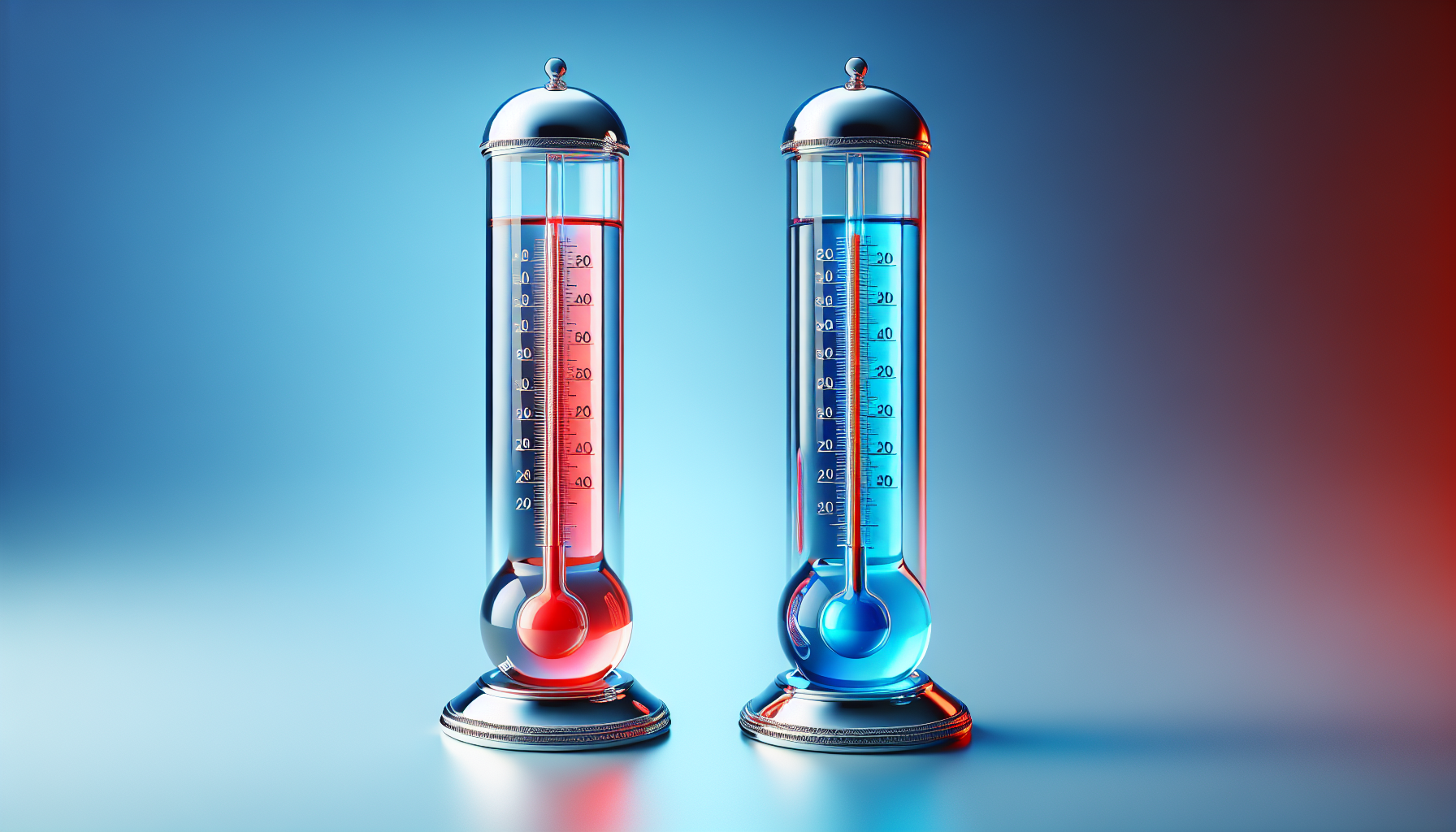 Illustration of Celsius and Fahrenheit thermometers