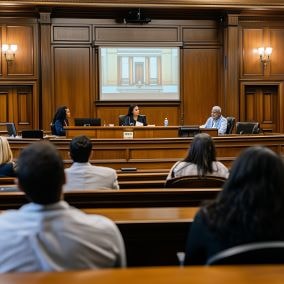 presentation of a car accident settlement in a court room