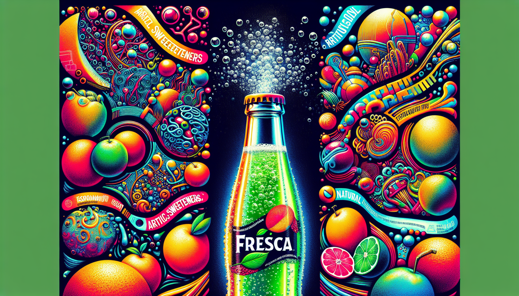 Bottle of Fresca with ingredients in the background