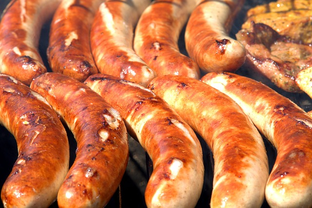 sausages, barbecue, grill